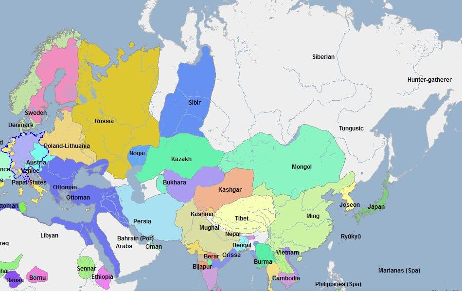 Карта России 1570 года